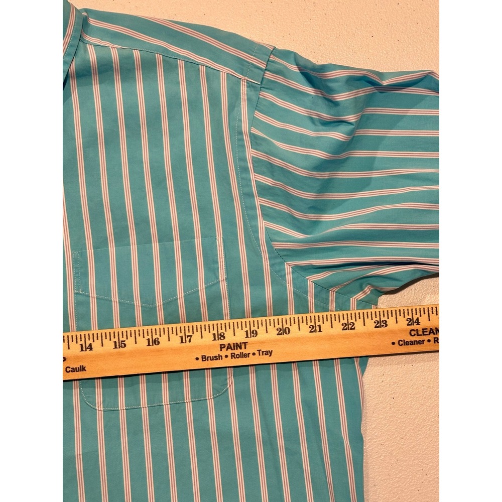 Ralph Lauren Classic Fit Mens Medium Blue Purple Stripe Button Down Shirt Cotton - Picture 9 of 11
